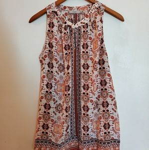 Orange Pattern No Sleeve Top